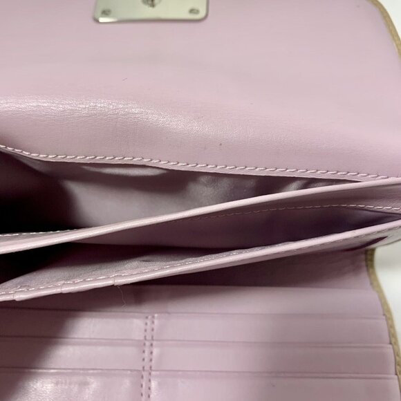 COACH Kristin Beige Leather Credit Card ID Window Trifold Wallet Lavender INT - Picture 14 of 16